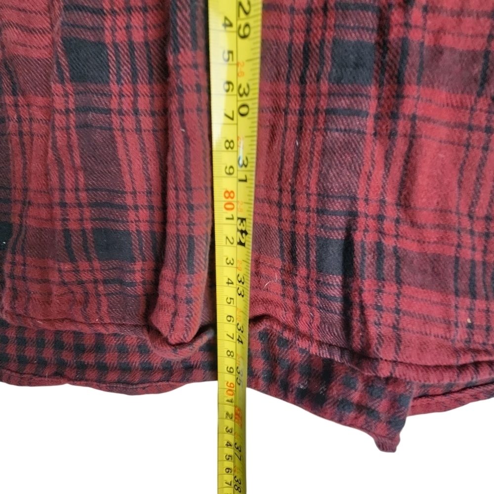 GAP Women's Plaid Flannel Shirt Dress Red Black Medium Long Sleeve - Picture 10 of 12
